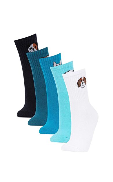 DeFacto Erkek Çocuk 5'li Pamuklu Uzun Çorap Çok Renkli