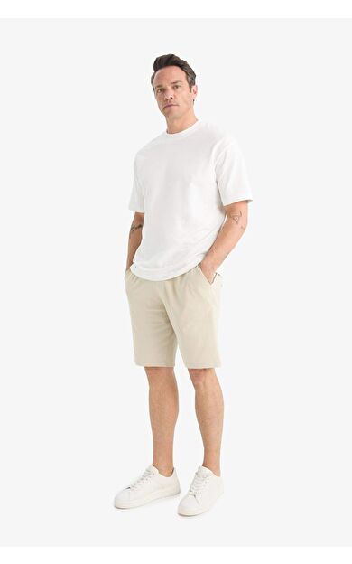 DeFacto Slim Fit Dar Kesim Cepli Basic Düz Bermuda Şort W1105AZ25SPBG735