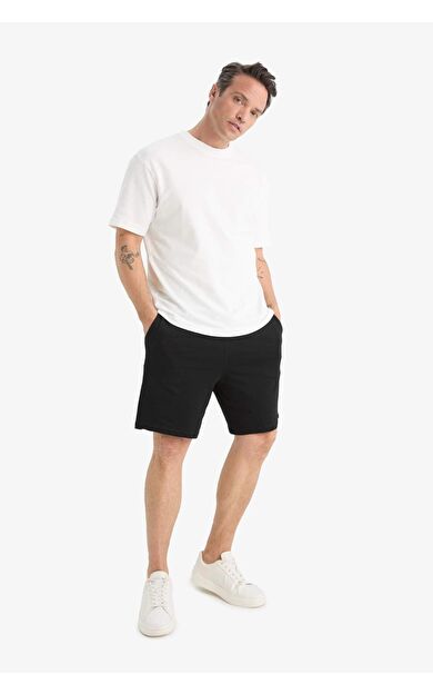 DeFacto Slim Fit Dar Kesim Cepli Basic Düz Bermuda Şort W1105AZ25SPBK81