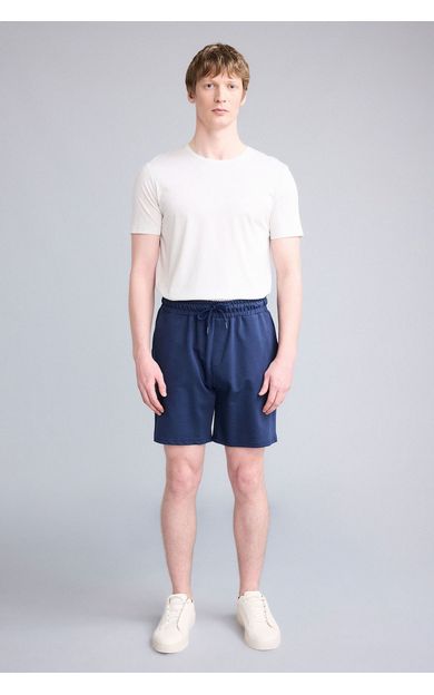 DeFacto Regular Fıt Sweatshirt Kumaşı Şort Lacivert