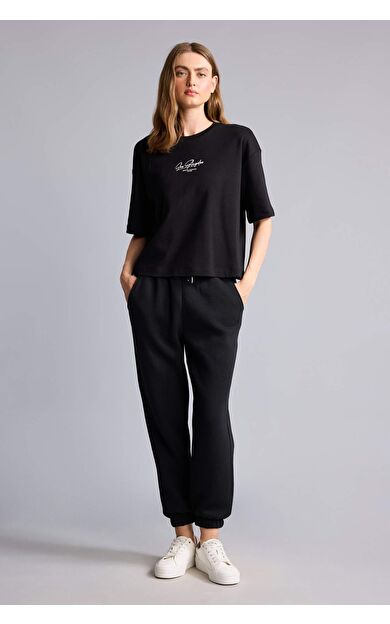 DeFacto Jogger Fıt Basıc Düz Kalın Sweatshirt Kumaşı Pantolon