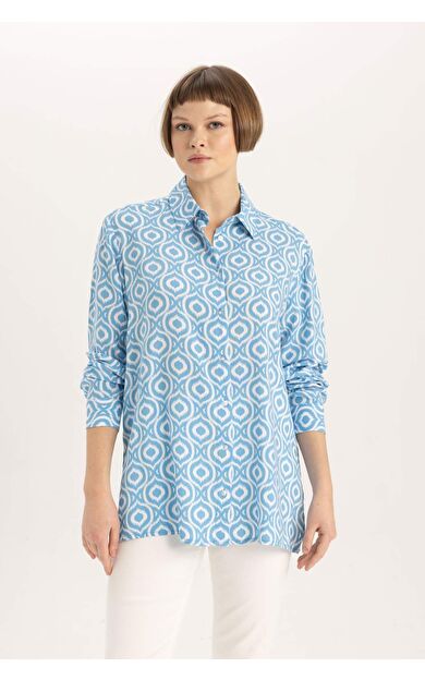 Regular Fit Gömlek Yaka Uzun Kollu Tunik