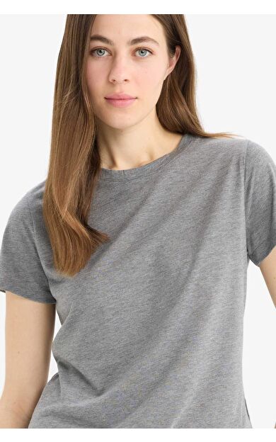 DeFacto Regular Fit Bisiklet Yaka Basic Düz Kısa Kollu Tişört W7299AZ25SPAR53