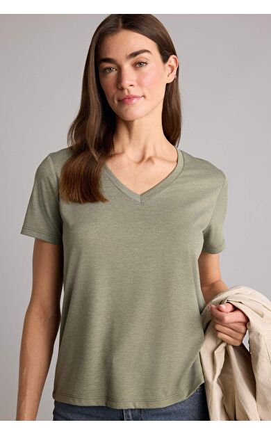 DeFacto Regular Fıt V Yaka Basıc Düz Kısa Kollu Tişört