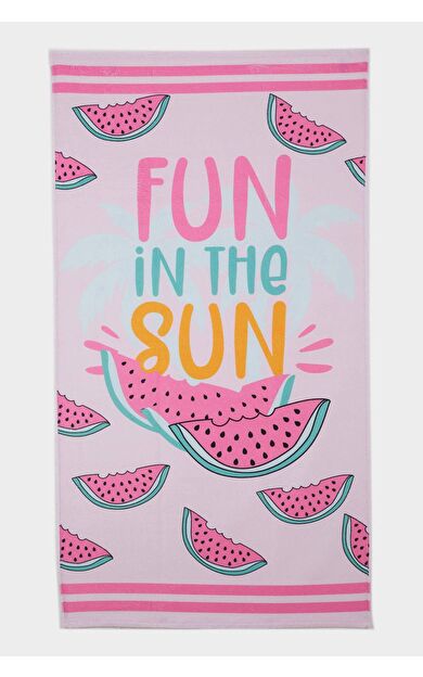 Kız Çocuk Desenli Plaj Havlusu