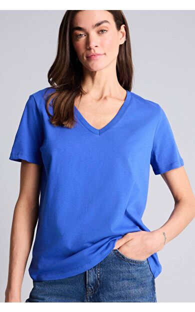 DeFacto Regular Fıt V Yaka Basıc Düz Penye Kısa Kollu Tişört