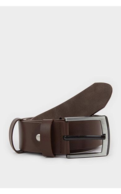 DeFacto Erkek Dikdörtgen Toka Suni Deri Jean Kemeri