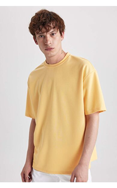 DeFacto Oversize Fit Bisiklet Yaka Tişört X3926AZ23AUYL170