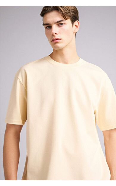 DeFacto Oversıze Bisiklet Yaka Kısa Kollu Basic Tişört