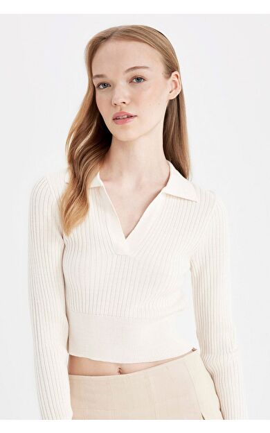 DeFacto Coool Slim Fit Polo Yaka Triko Kazak