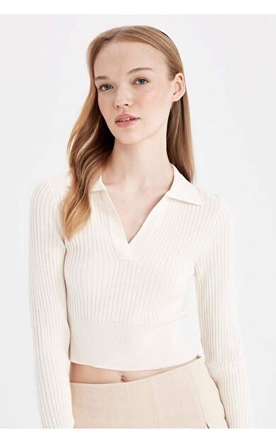 DeFacto Coool Slim Fit Polo Yaka Triko Kazak