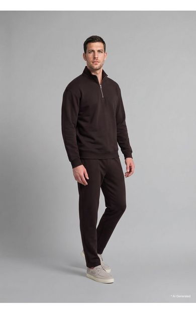 DeFacto Regular Fıt Dik Yaka Kalın Sweatshirt Kumaşı Sweatshirt