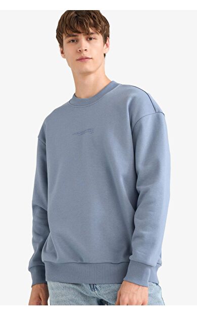 Boxy Fit Bisiklet Yaka Baskılı Sweatshirt X8282AZ25AUGR171