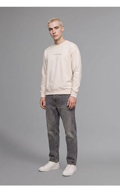 DeFacto Boxy Fıt Bisiklet Yaka Baskılı Sweatshirt
