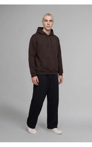 DeFacto Regular Fit Kapüşonlu İçi Yumuşak Tüylü Kanguru Cepli Basic Sweatshirt Kahve