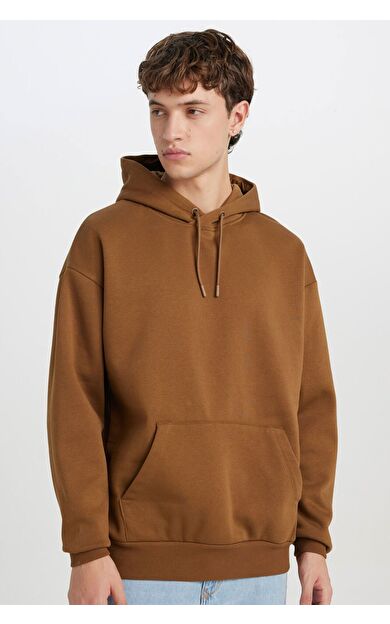 DeFacto Oversize Fit Kapüşonlu Basic Sweatshirt X8287AZ24AUBN550
