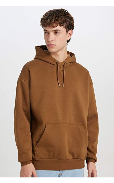 DeFacto Oversize Fit Kapüşonlu Basic Sweatshirt X8287AZ24AUBN550