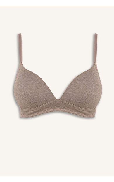 Dantel Detaylı Pamuklu Kaplı Pedli Balensiz Bra