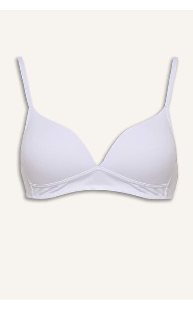 Dantel Detaylı Pamuklu Kaplı Pedli Balensiz Bra