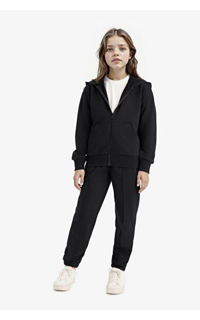 DeFacto Kız Çocuk Beli Lastikli Basic Düz Jogger Eşofman Altı X9036A625AUBK81