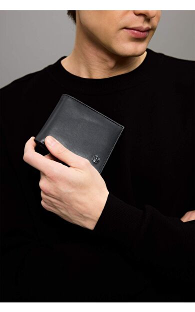 DeFacto Erkek Suni Deri Yüksek Cüzdan Siyah