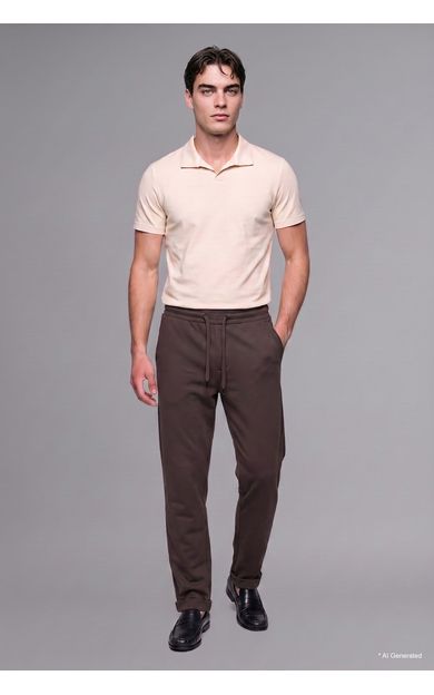 DeFacto Taılored Fit Duble Paça Pantolon Kahve