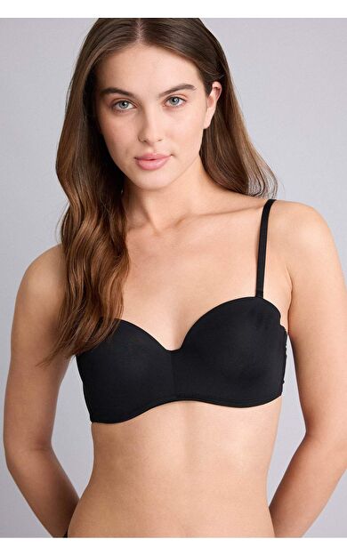 DeFacto Micro Kaplı Yarım Dolgulu Balenli Straplez Sütyen