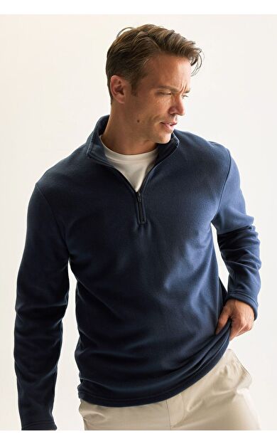 DeFacto Regular Fit Dik Yaka Polar Sweatshirt Y3996AZNSIN257