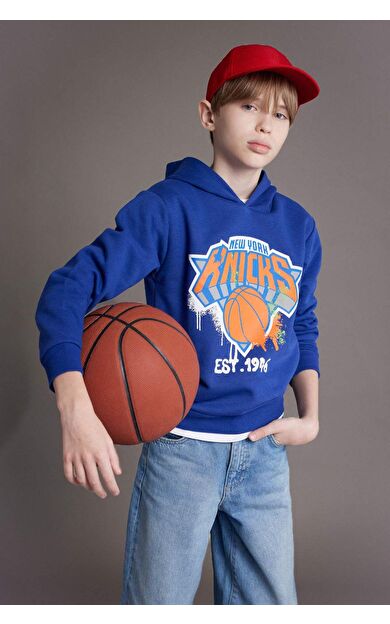 DeFacto Erkek Çocuk NBA New York Knicks Kapüşonlu Sweatshirt
