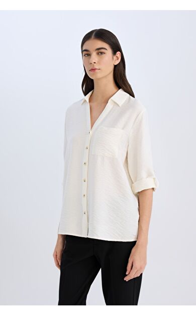 DeFacto Regular Fit Basic Düz Uzun Kollu Gömlek Y8373AZ25SPER105