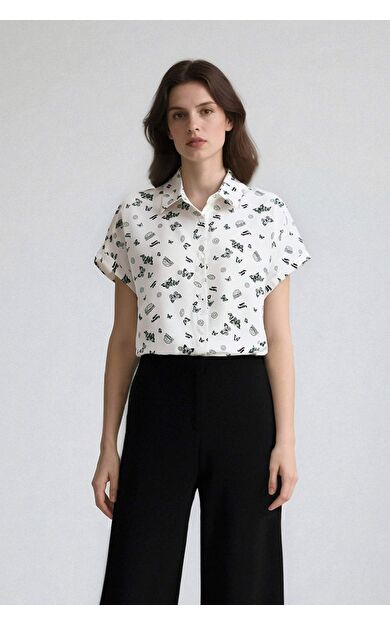 Coool Regular Fit Viskon Kısa Kollu Gömlek Z1661AZ25SPGN454