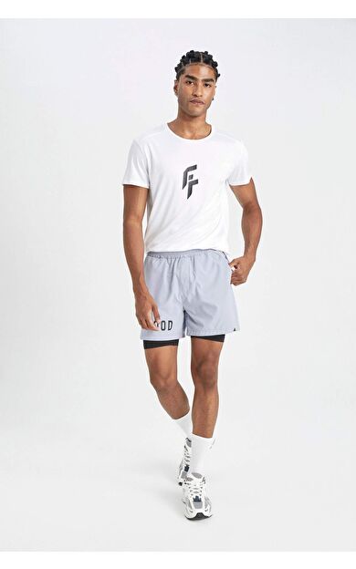 DeFactoFit Slim Fit Dar Kesim Fermuarlı Telefon Cepli Taytlı Şort