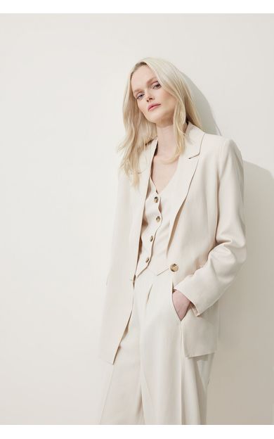 DeFacto Oversize Geniş Kalıp Keten Karışımlı Blazer Ceket Z2536AZ25SPBG737