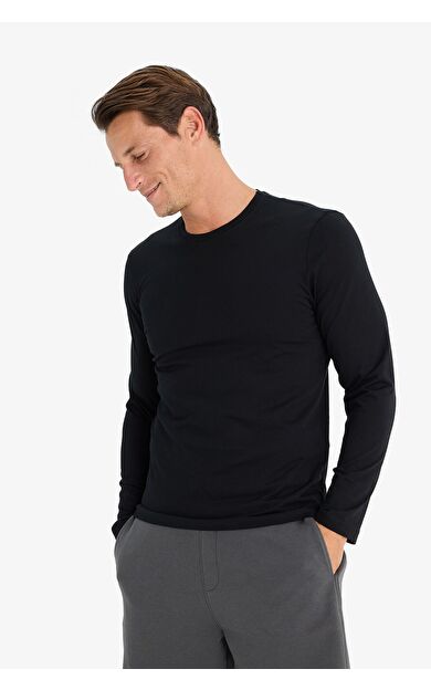 DeFacto Slim Fit Dar Kesim Bisiklet Yaka Uzun Kollu Üst Z2771AZ25SPBK81