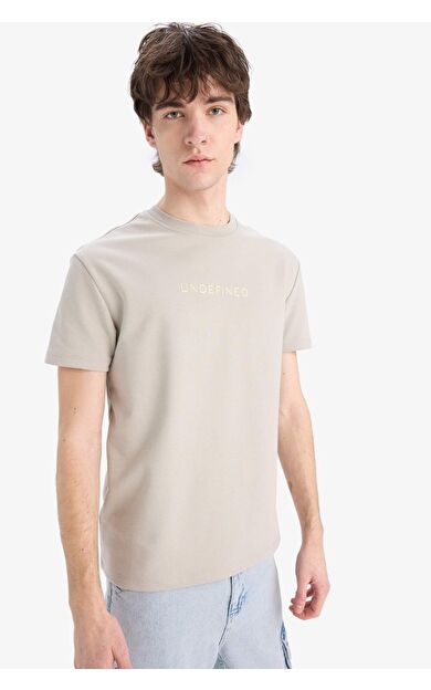 DeFacto Regular Fit Bisiklet Yaka Baskılı Kısa Kollu Ağır Kumaş Tişört Z3073AZ25SMBG730