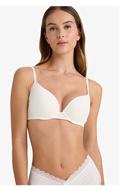 DeFacto Push Up Micro Kaplı Yarım Dolgulu Balenli Tişört Bra Fall in Love Z3350AZ25AUER105