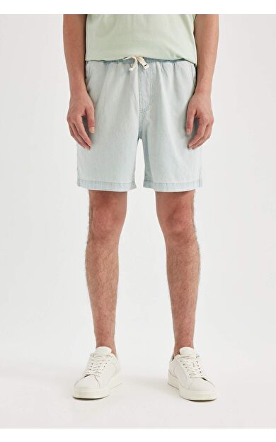 DeFactoFit Relax Fit Jean Bermuda Şort