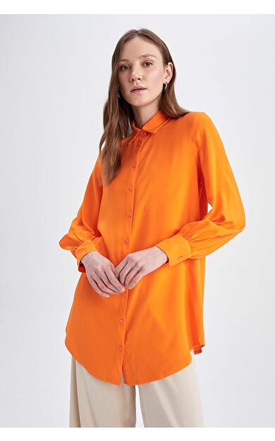 Regular Fit Gömlek Yaka Uzun Kollu Tunik