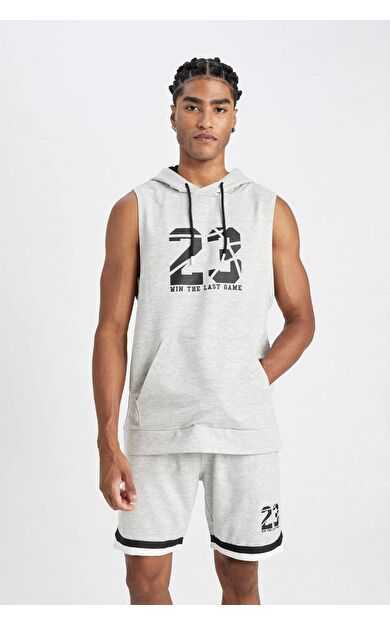 DeFactoFit Standart Fit Baskılı Kapüşonlu Atlet Z5603AZ24SMGR210