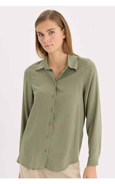 DeFacto Regular Fit Basic Düz Uzun Kollu Siyah Gömlek Z6472AZ25SPKH450