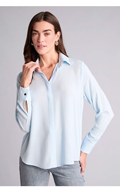 DeFacto Regular Fit Gömlek Yaka Uzun Kollu Gömlek