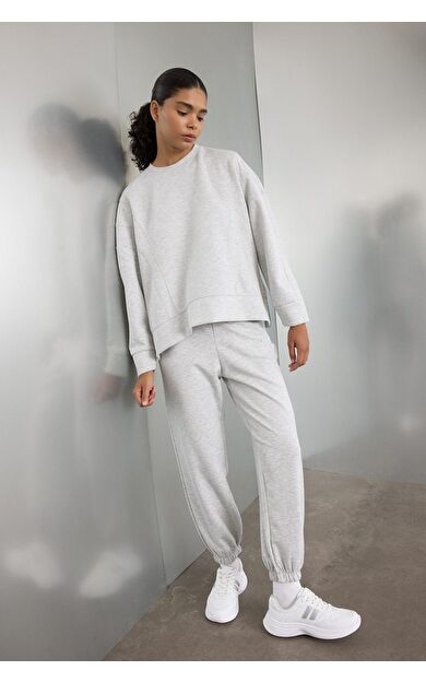DeFacto DeFactoFit Oversize Fit Çift Cepli Jogger Paça Standart Boy Skuba Dalgıç Kumaş Eşofman Altı