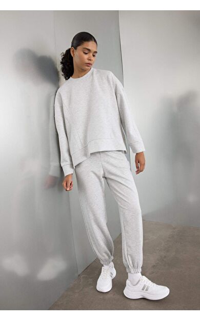 DeFacto DeFactoFit Oversize Fit Çift Cepli Jogger Paça Standart Boy Skuba Dalgıç Kumaş Eşofman Altı