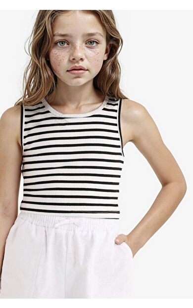 DeFacto Kız Çocuk Bisiklet Yaka Çizgili Atlet Z7814A625HSBK81