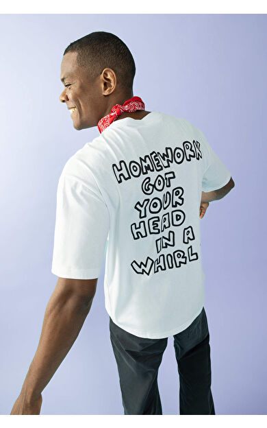 DeFacto Keith Haring Oversize Fit Bisiklet Yaka Baskılı Tişört