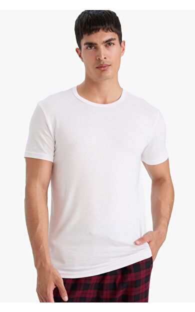 Premium Slim Fit Dar Kesim Bisiklet Yaka Modal Üst