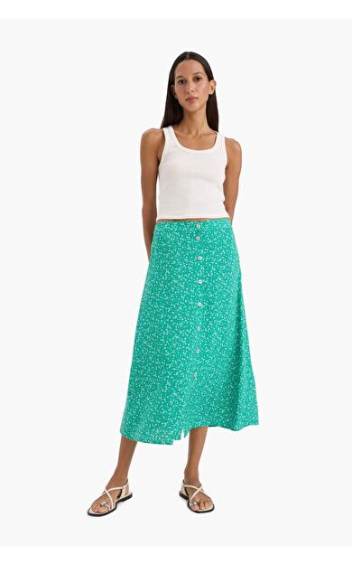 A Form Çiçekli Normal Bel Midi Etek Z8094AZ25SMGN748