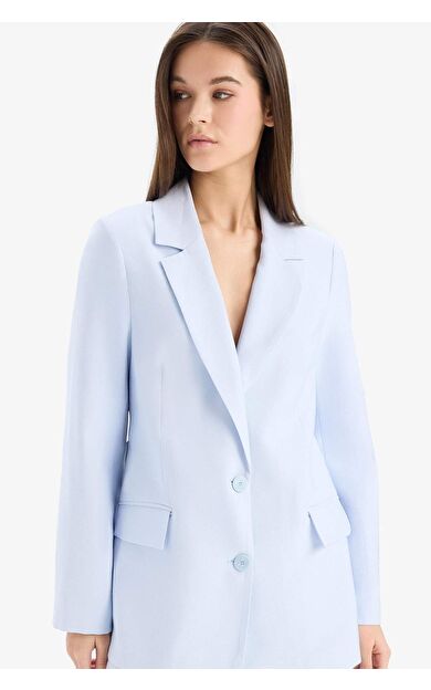 Afra x Defacto Oversize Geniş Kalıp Tensel Blazer Ceket