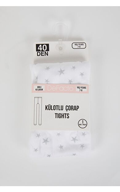 DeFacto Kız Çocuk Külotlu Çorap Beyaz
