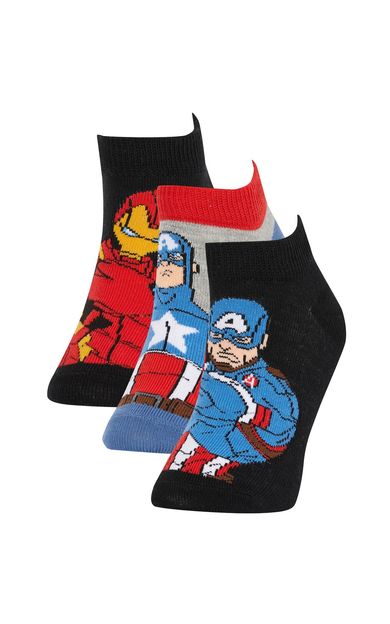 DeFacto Erkek Çocuk Marvel Avengers 3'lü Pamuklu Patik Çorap